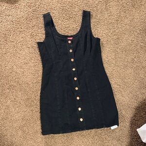 Guess Black Button-Down Tank Dress